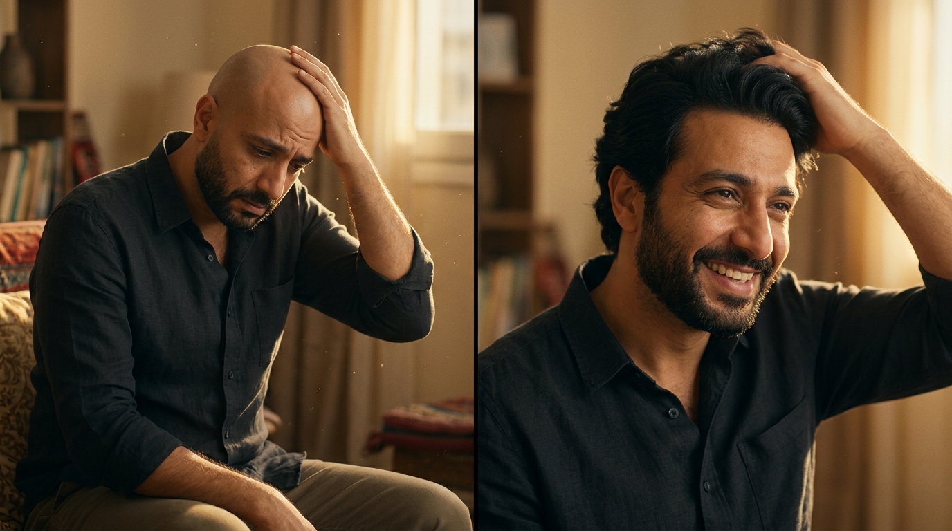 قبل وبعد زراعة الشعر