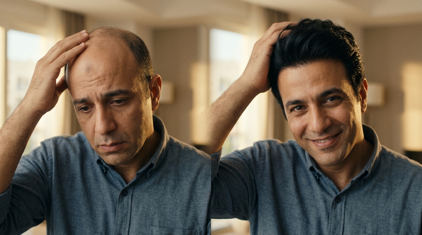 قبل وبعد زراعة الشعر