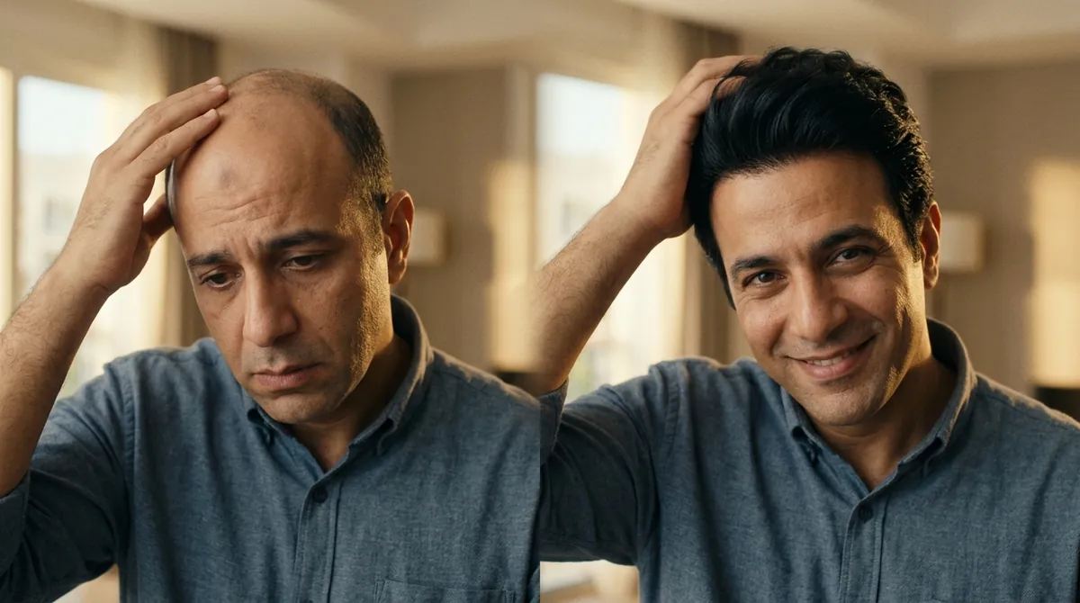 قبل وبعد زراعة الشعر